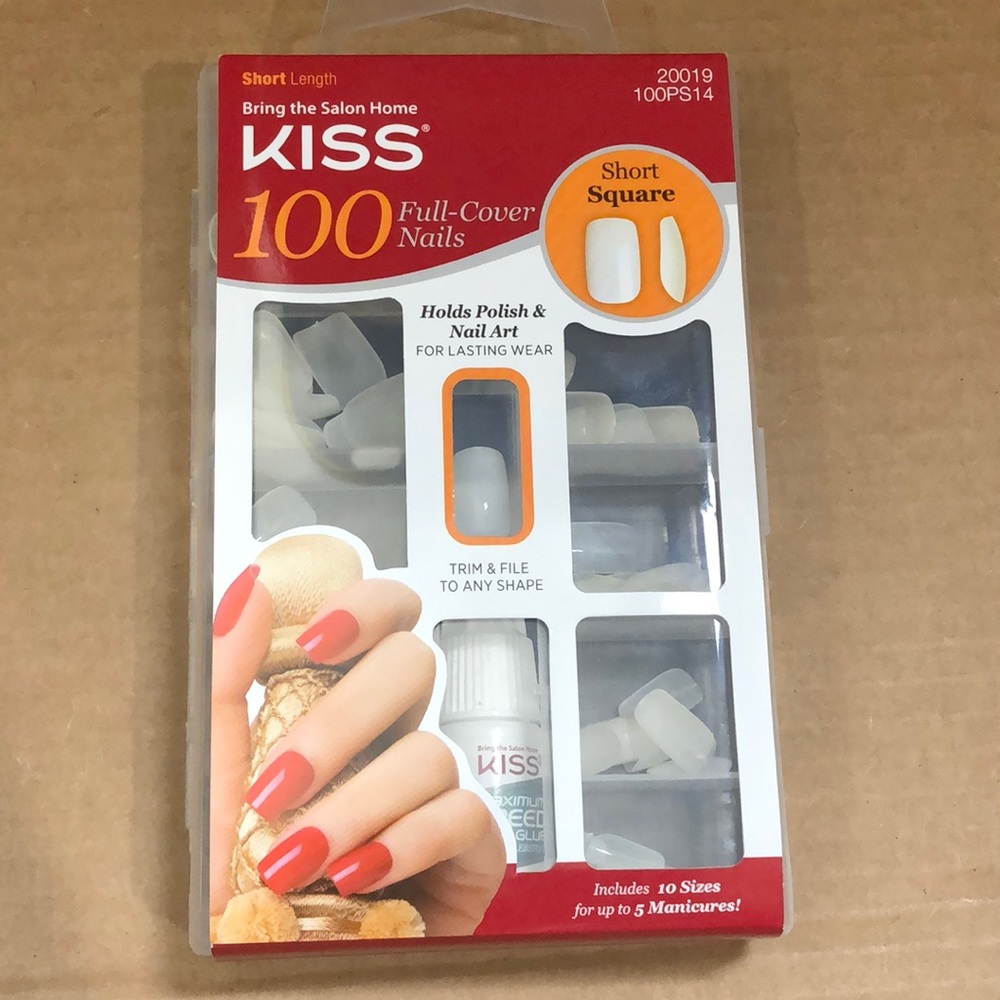 Kiss Nails short square full cover 100